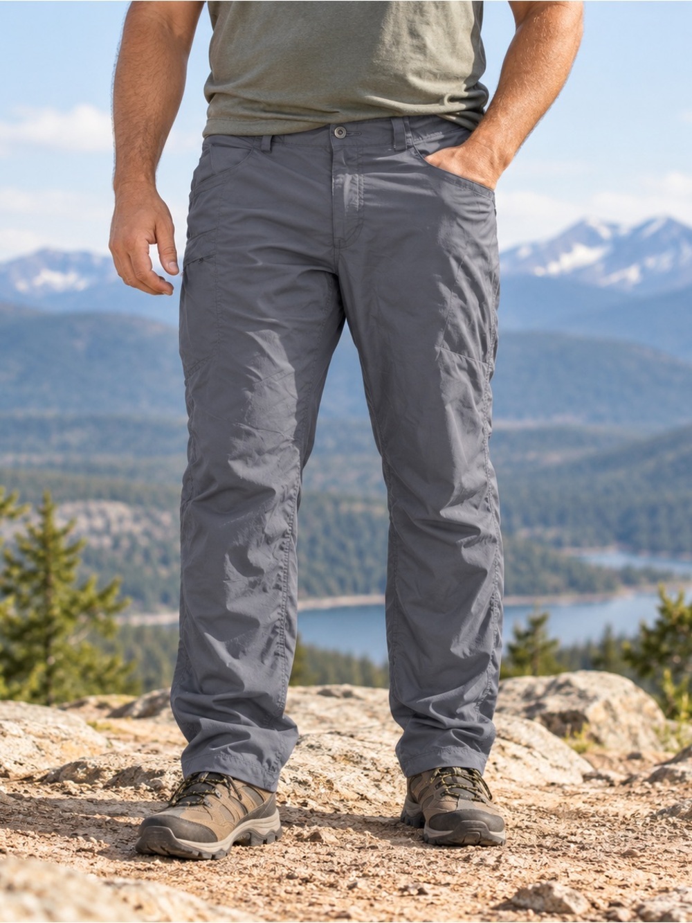 Mountain Hardwear Pants Men's 38X31 Mesa V2 Hiking Lightweight Gray